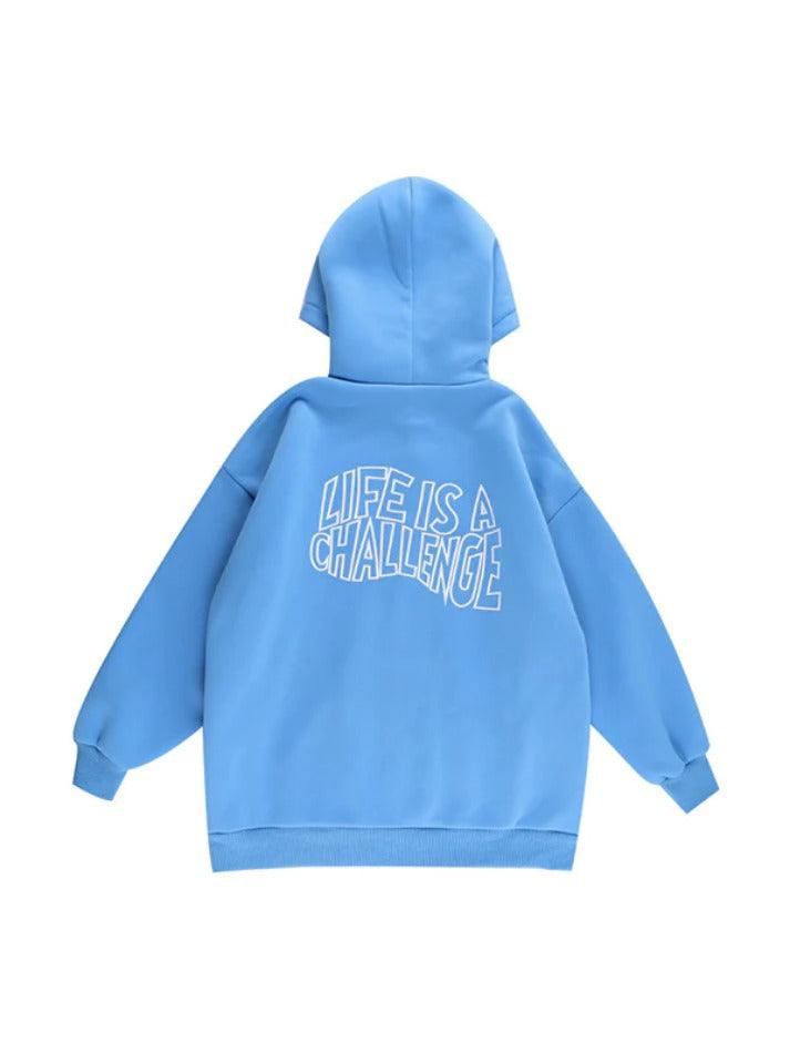 Simple Embroidery Print Oversized Hoodie
