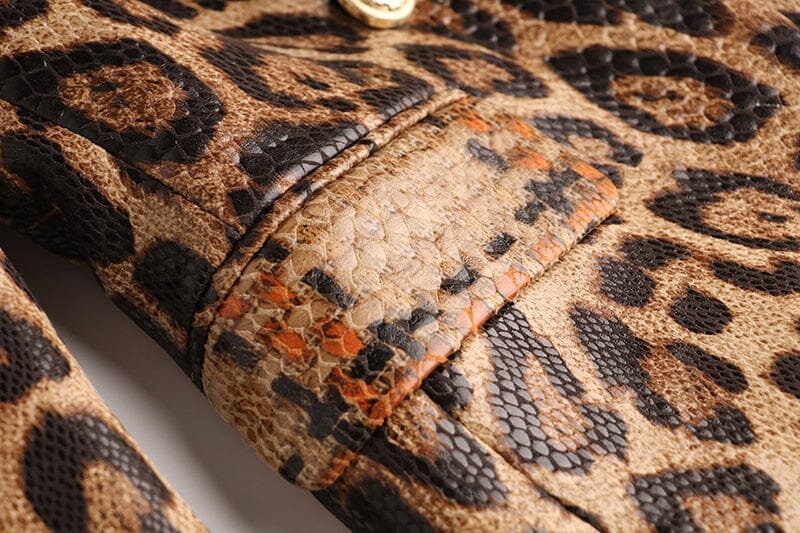 The Anaconda Faux Leather Long Sleeve Blazer