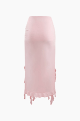 Asymmetric Tube Top And Ruffle Skirt Set