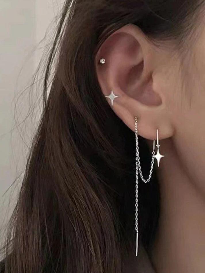Simple Tassel Starry Earrings