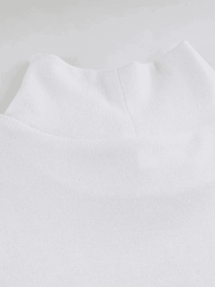 Patchwork Cutout White Long Sleeve Bodysuit