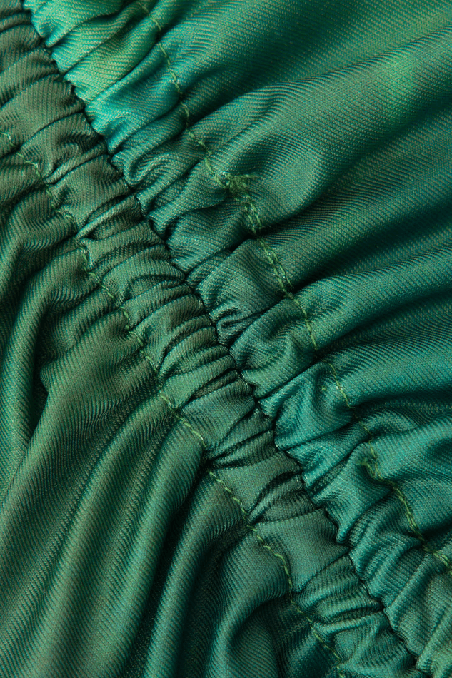 Printed Halter Corset Drawstring Slit Midi Dress