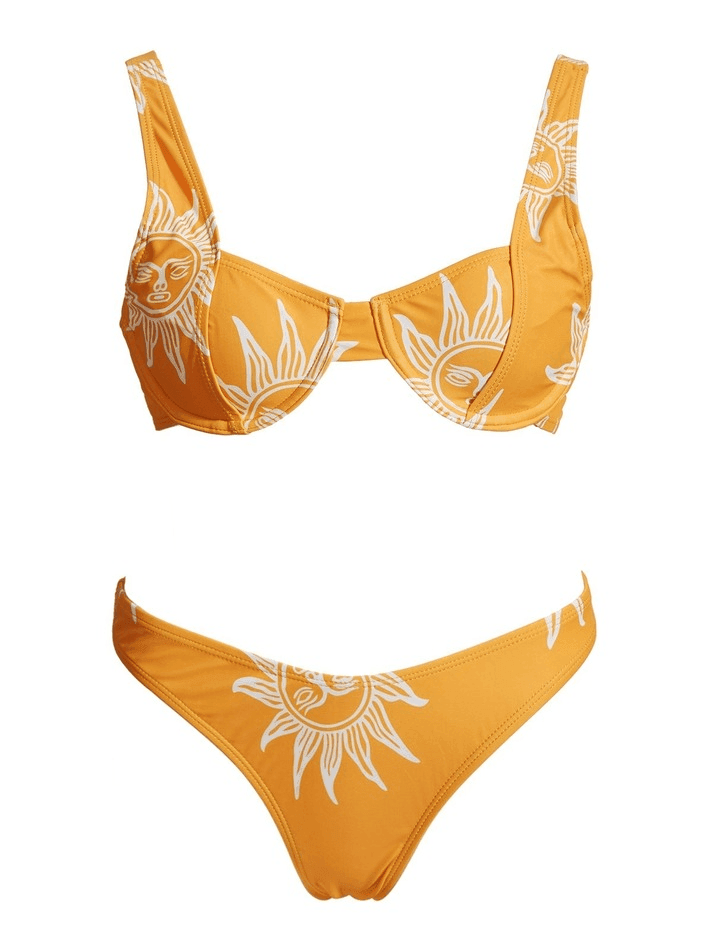 Printed Underwire Strap Bikini Set