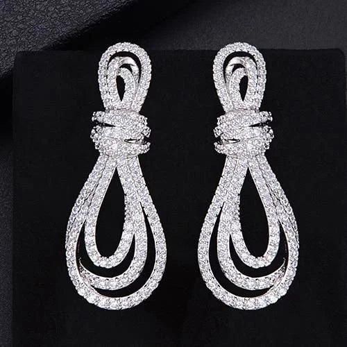 The Stella Micro Pave Crystal Drop Earrings - Multiple Colors