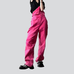 Y2k color women's denim jumpsuit