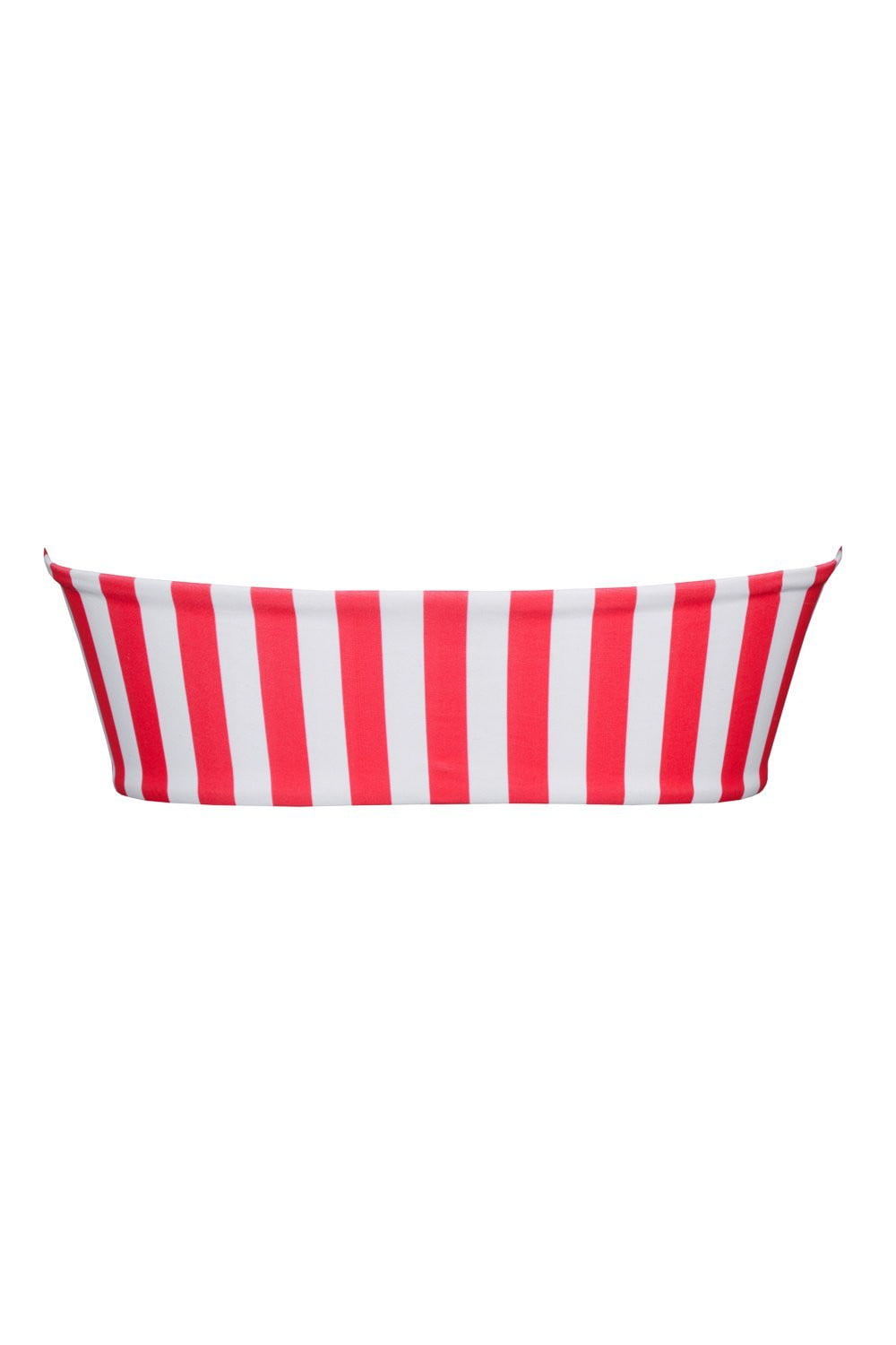 Red White Striped Bandeau Ring Bikini Top