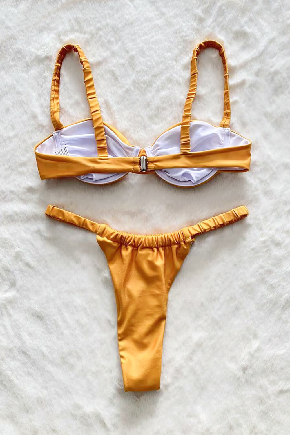 Amber Ruched Underwire High Leg Bikini Set
