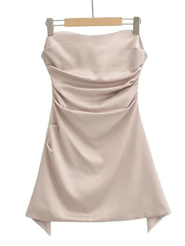 Strapless Satin Mini A-Line Dress