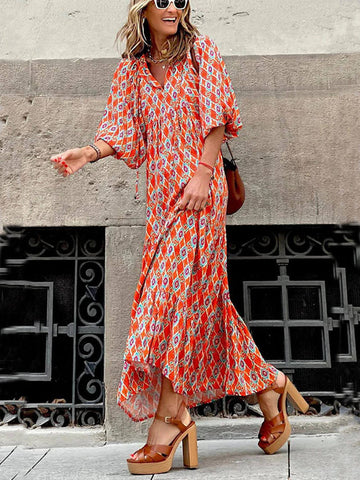 Bohemian Printed Maxi Dress