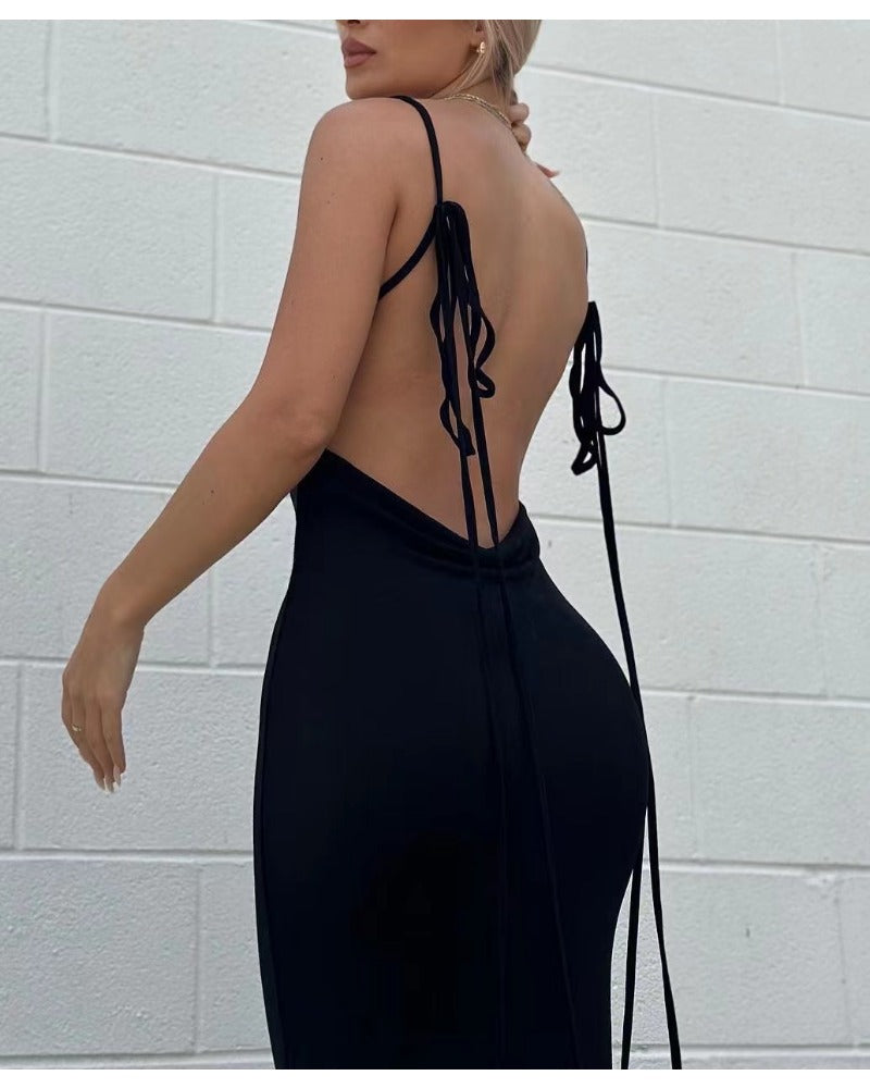 drawstring halter halter dress