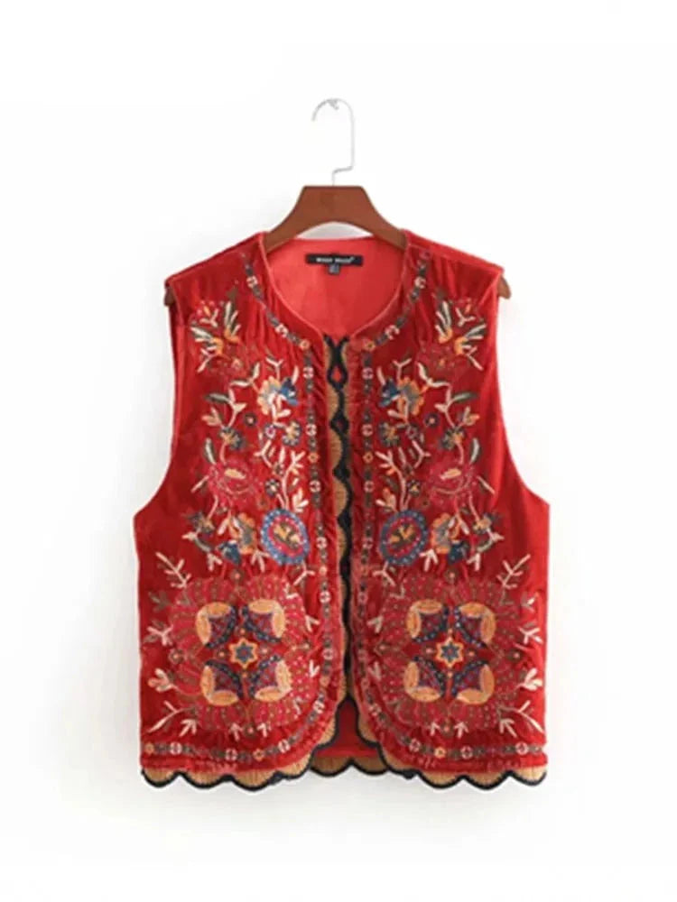 The Aurelia Velvet Embroidered Waistcoat - Multiple Colors