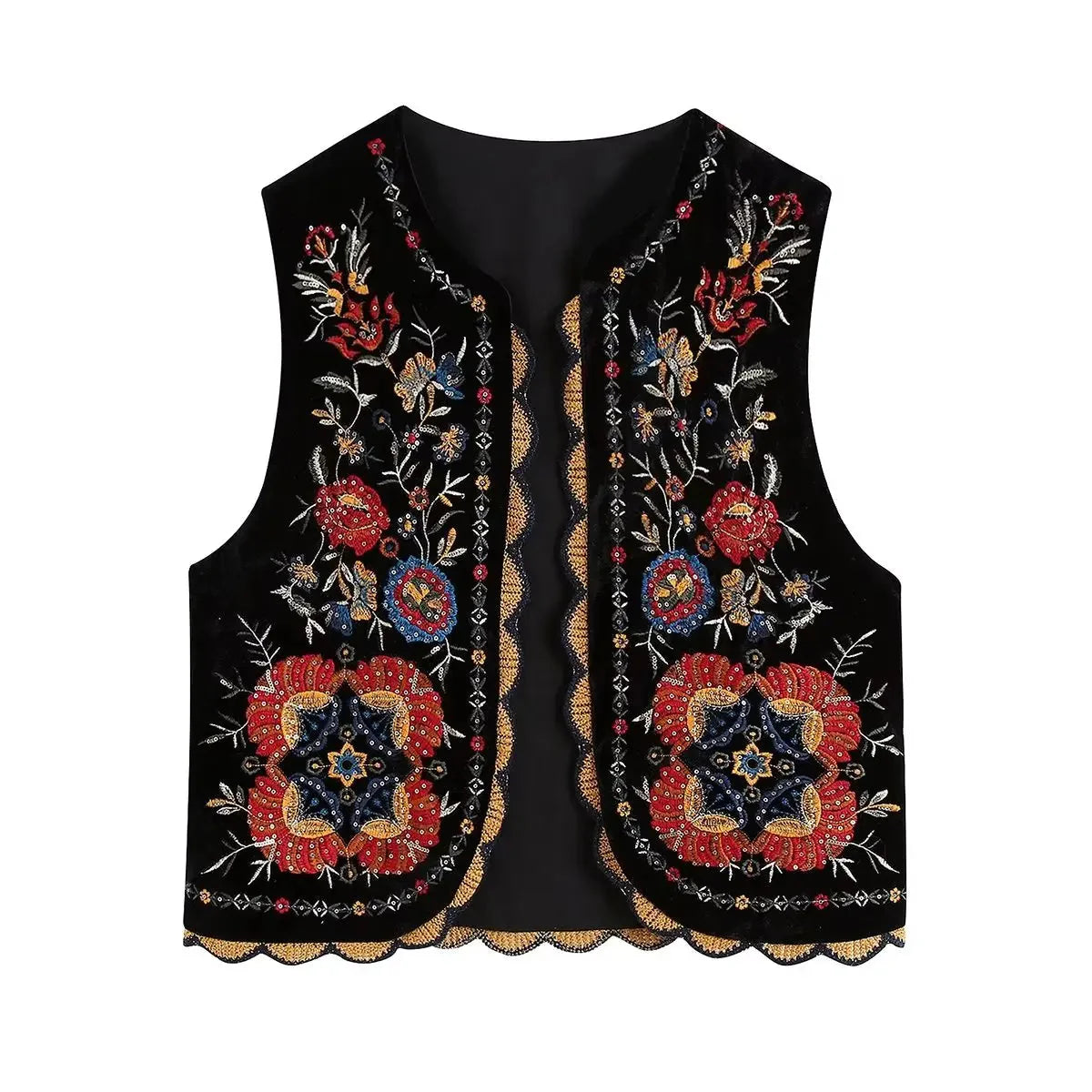 The Aurelia Velvet Embroidered Waistcoat - Multiple Colors