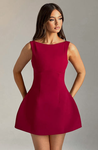 Alana Mini Dress - Wine