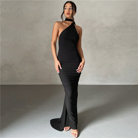 Alice Oblique Shoulder Maxi Dress