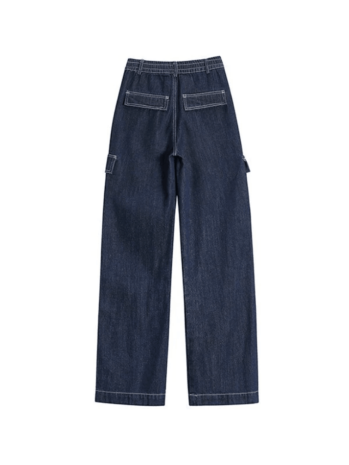 Dark Wash Baggy Cargo Jeans