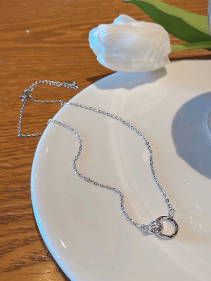 Delicate Mobius Ring Necklace