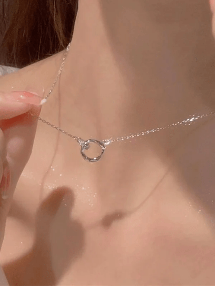 Delicate Mobius Ring Necklace