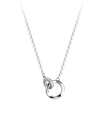 Delicate Mobius Ring Necklace