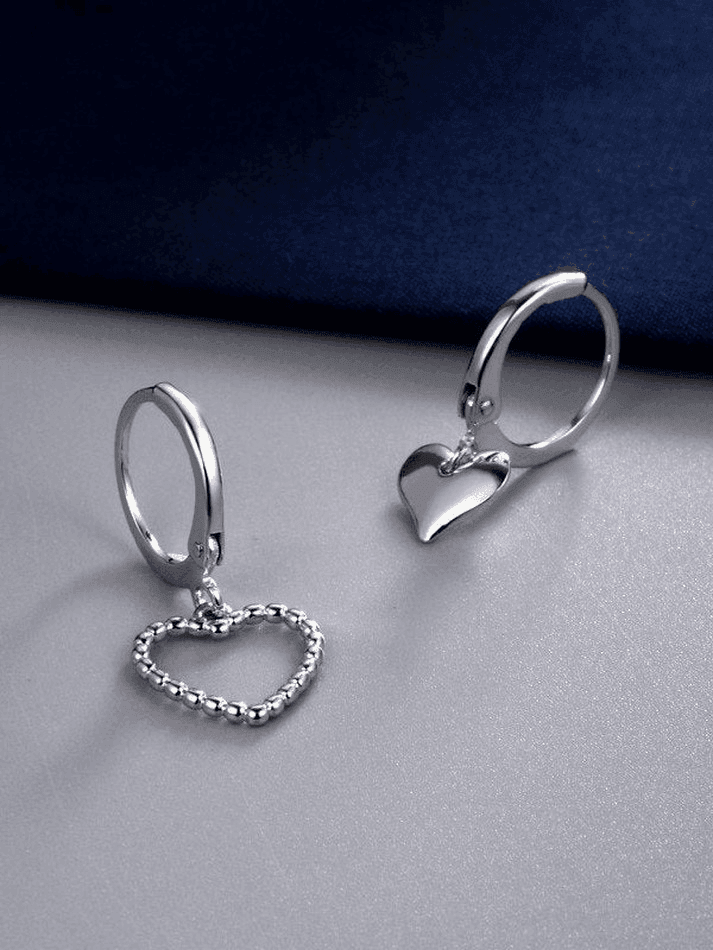 Irregular Heart Pendant Hoop Earring