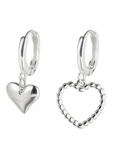 Irregular Heart Pendant Hoop Earring