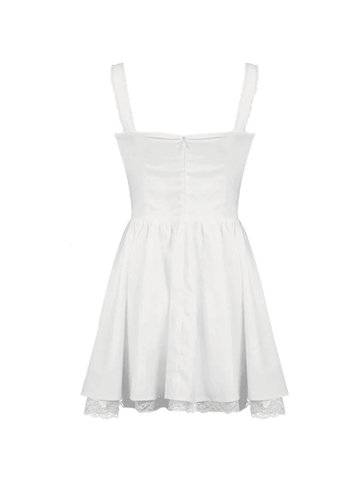 Lace Panel Pleated Dress