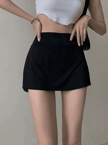 Lined Split Tennis Mini Skirt