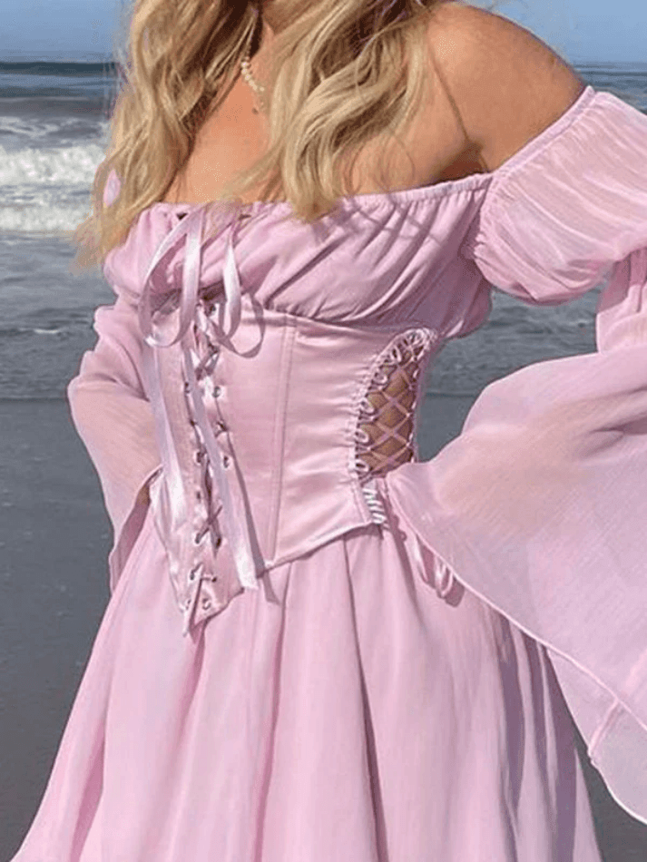 Long Sleeve Corset Mini Dress