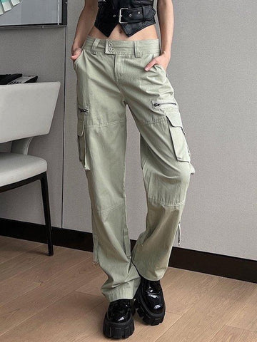 Low Waist Baggy Parachute Cargo Pants