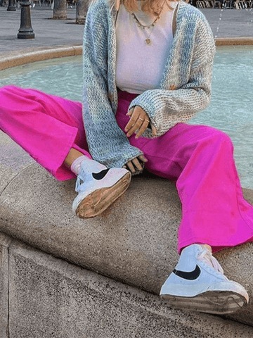 Pink Casual Relaxed Boyfriend Jeans