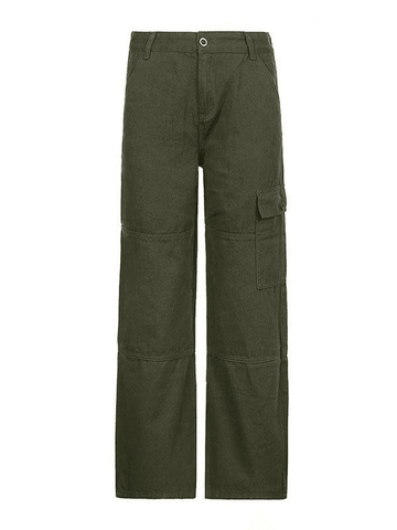 Pocket Patched Straight Cargo Jeans