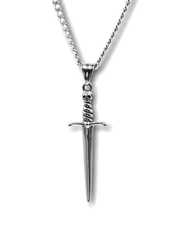 Punk Skeleton Dagger Pendant Necklace