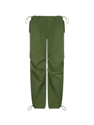 Relaxed Drawstring Low Waist Cargo Pants