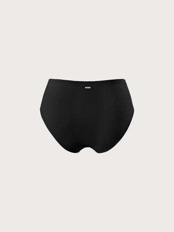 Black Ribbed Plus Size Bikini Bottom