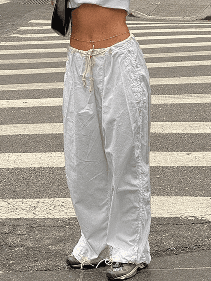 Ruched Low Waist Baggy Cargo Pants