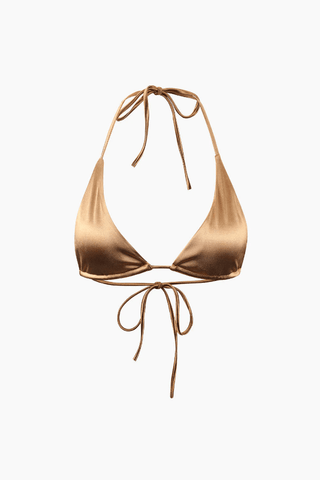 Satin Triangle Tie Side Bikini Set