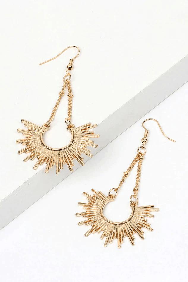 Sunburst Drop Dangle Earrings