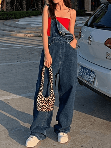 Vintage Washed Boyfriend Denim Overall