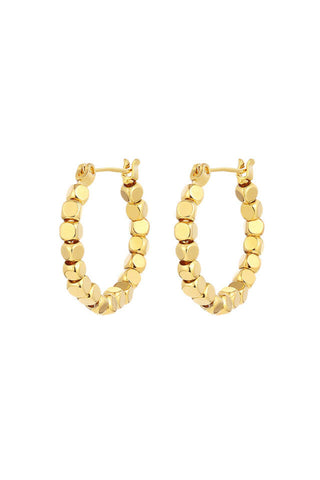 Gold Sugar Cube Hoops