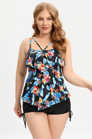 (L-5XL) Plus Size Tankini Swimsuit