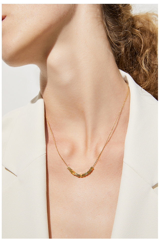 Gold Sugar Cube Necklace