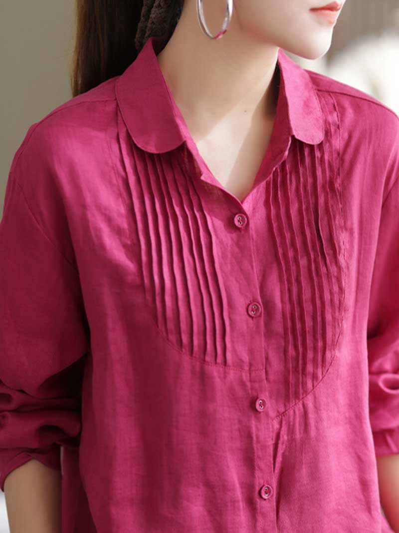 Give Me Reason Pleated Linen Shirt Top