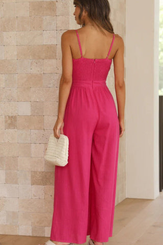 Knot Front Wide Leg Cami Jumpsuit