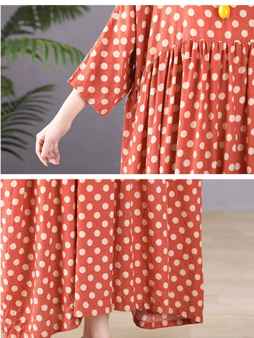 Eye's Touching Polka Dot Smock Dress