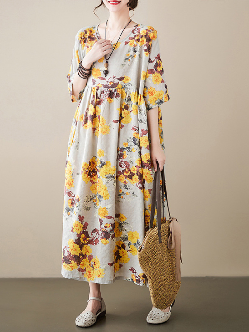 Heaven On Earth Round Neck Smock Dress