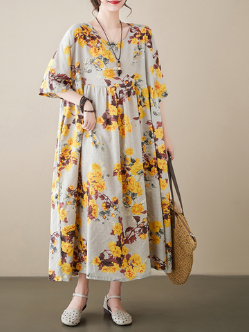 Heaven On Earth Round Neck Smock Dress