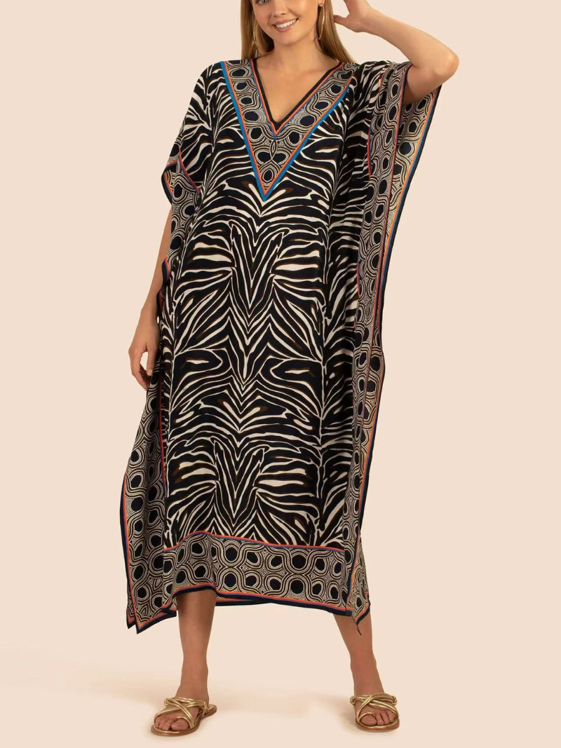 Game Of Love V-neck Kaftan Dress