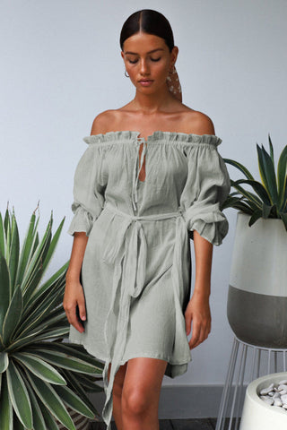 Vacay Off Shoulder Boho Mini Dress