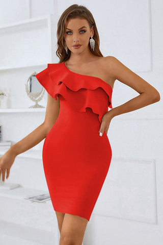 Luluna Ruffle One Shoulder Dress