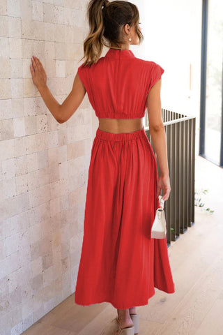 Cutout Waist Midi Dress