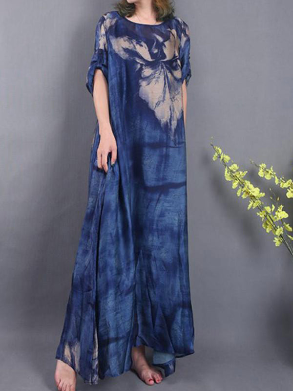 Midnight Vibes Silk Maxi Dress